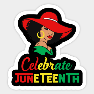 African Black Girl Toddler Girls Kids Celebrate Juneteenth Sticker